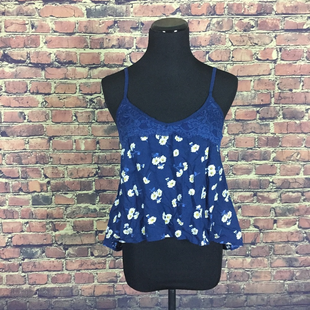 Hollister Blue Floral Summer Top